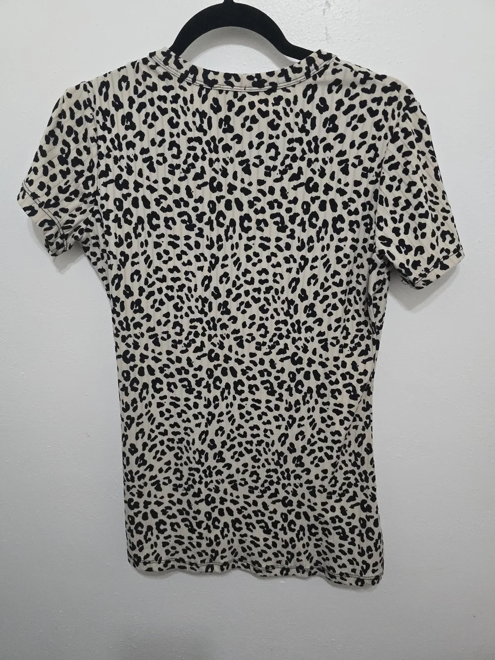 Rue+ Beige and Black Leopard Short Sleeve Tee